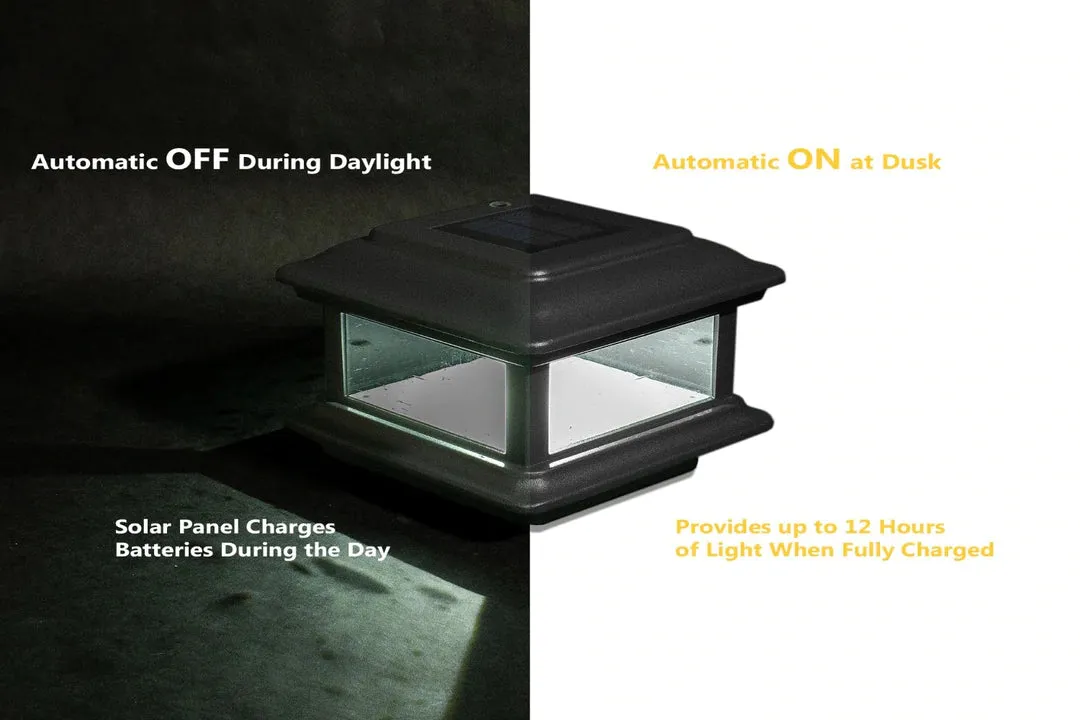 LED Solar Post Cap 4x4 12 Lumens 4500K (Pack Of 2)