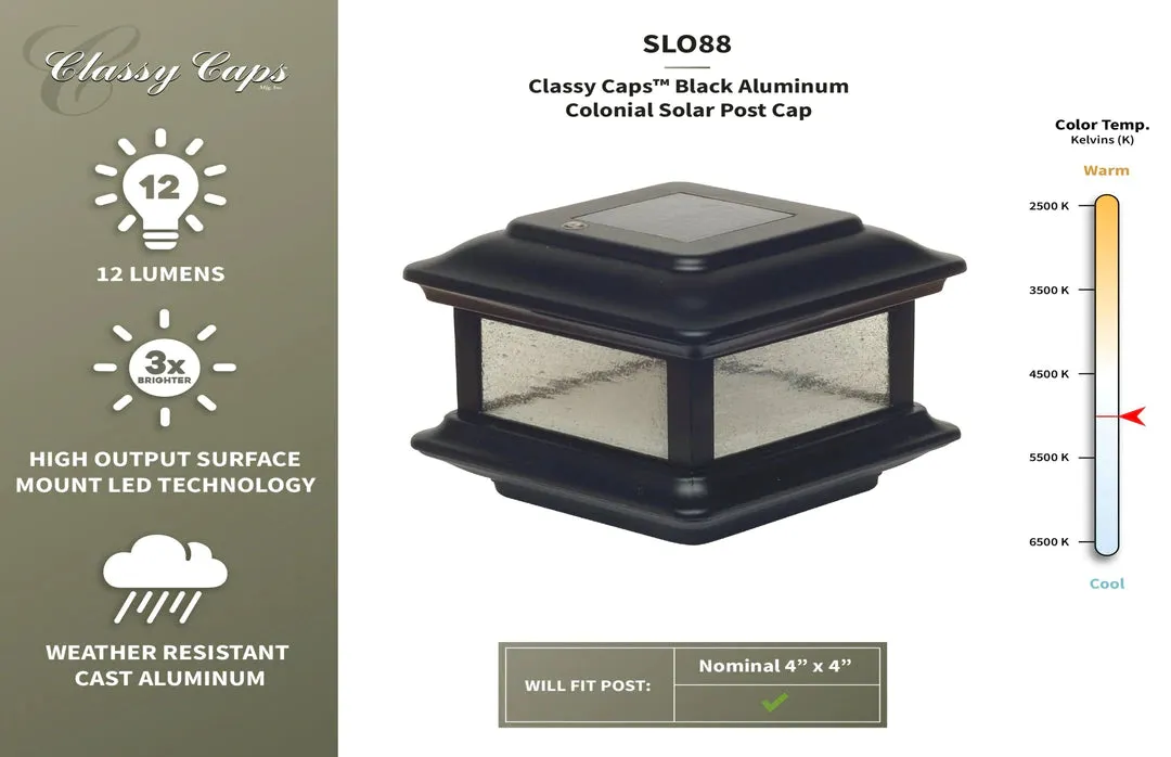 LED Solar Post Cap 4x4 12 Lumens 4500K (Pack Of 2)