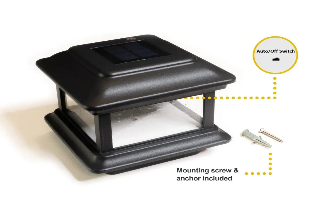 LED Solar Post Cap 4x4 12 Lumens 4500K (Pack Of 2)