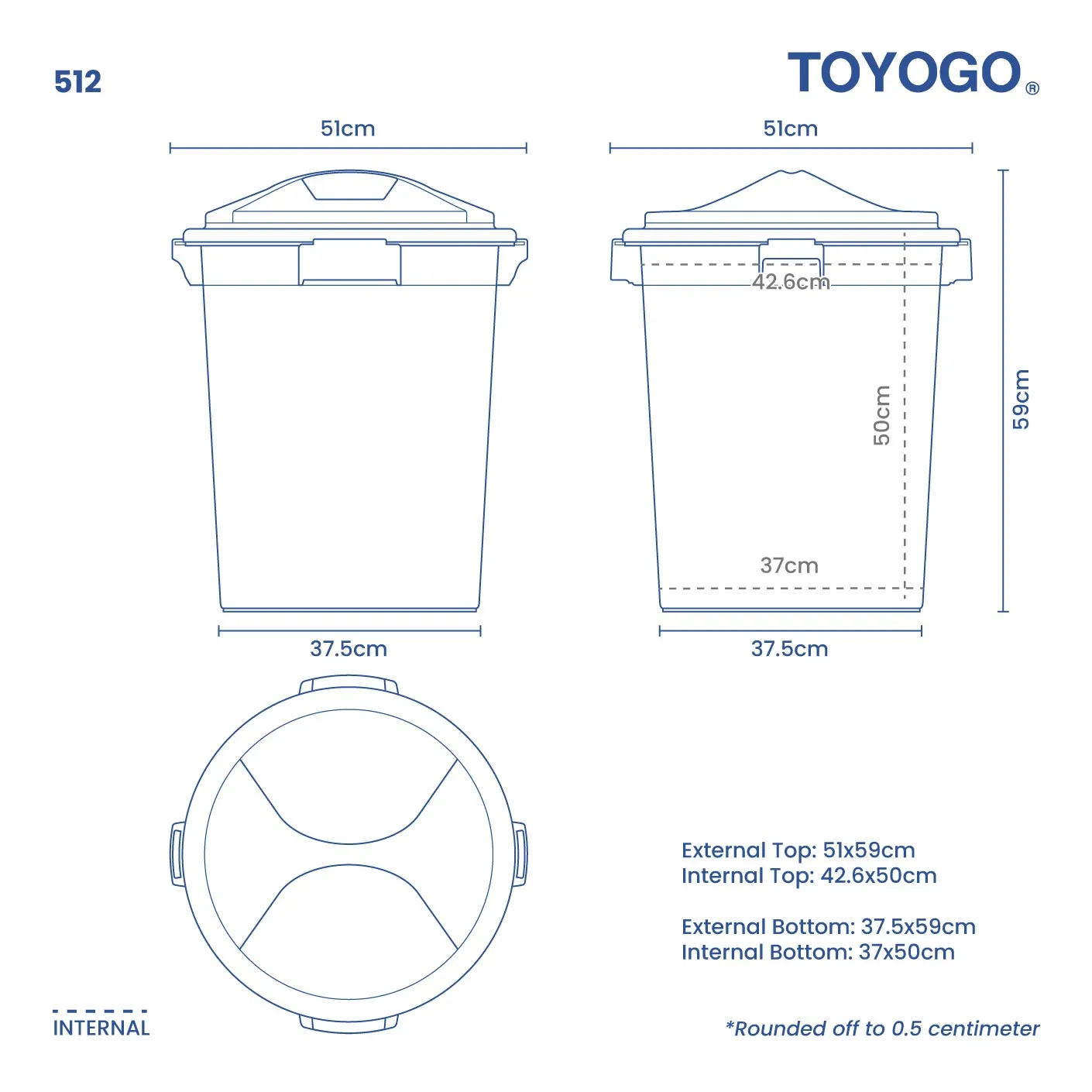 LUCKY PAIL W/LID 15 GAL (512)