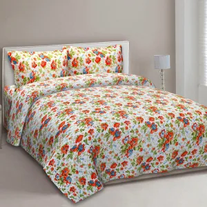 Madava Floral Bedsheet - Orange