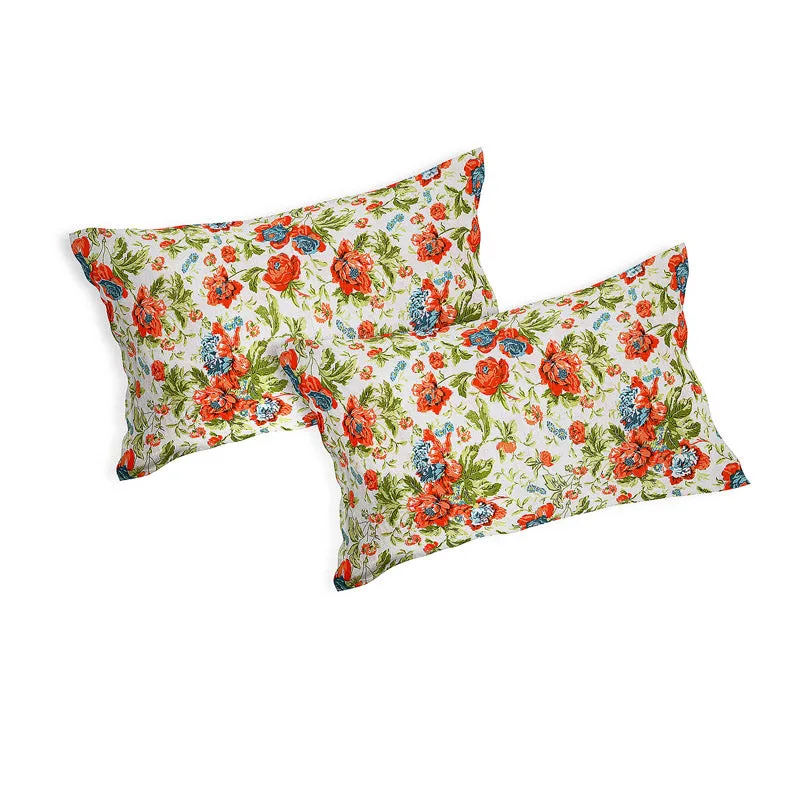 Madava Floral Bedsheet - Orange