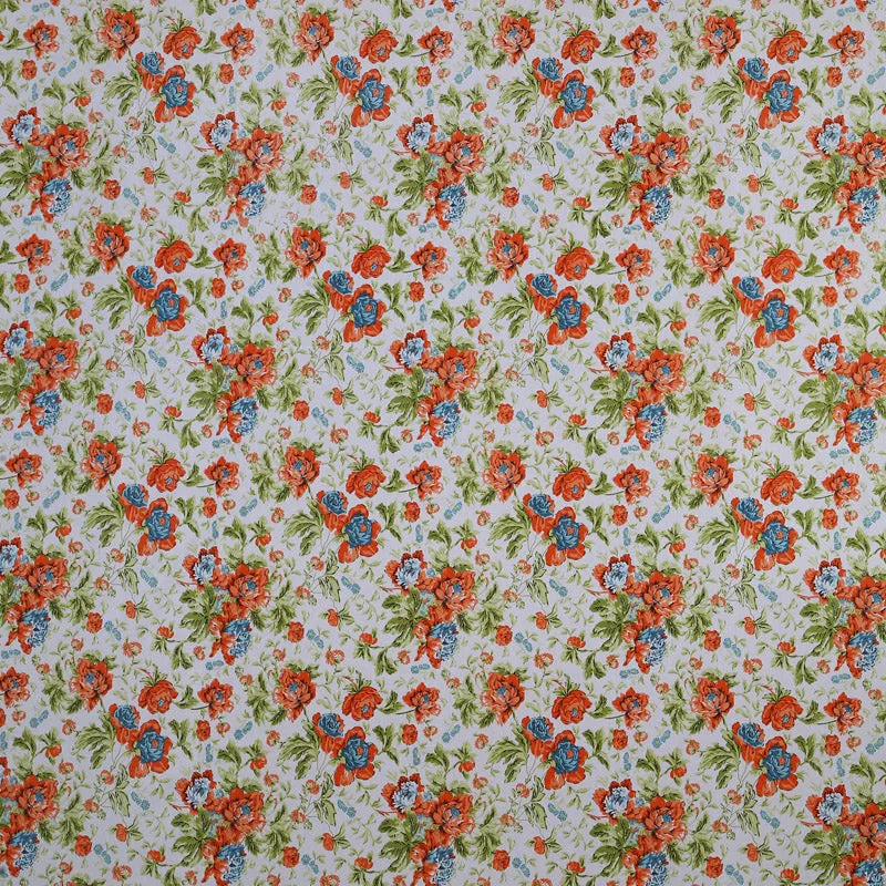 Madava Floral Bedsheet - Orange