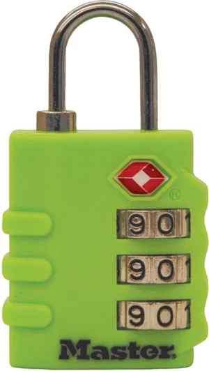 Master Lock 4684T Luggage Lock, 1/8 in Dia Shackle, 3/4 in H Shackle, Steel Shackle, Brass Body, 1-3/8 in W Body :CD  2: QUANTITY: 1
