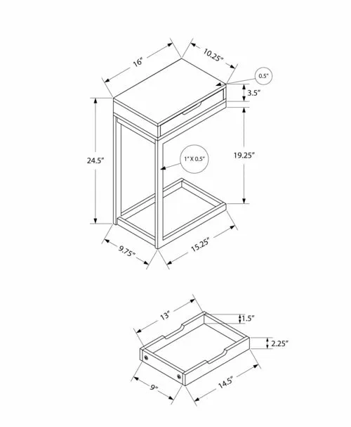 Milo White Metal Drawer Accent Table