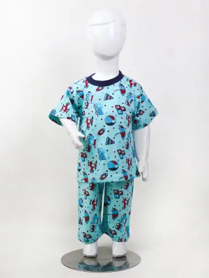 NG Kids Jersey Night Suit 1Yrs - 8Yrs Light Ferozi