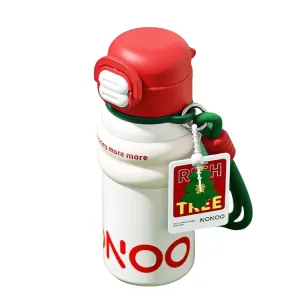 NONOO 580ml Dual-Drinking Thermos | Money More More | 12H Insulation Water Bottle & Leak-Proof Design