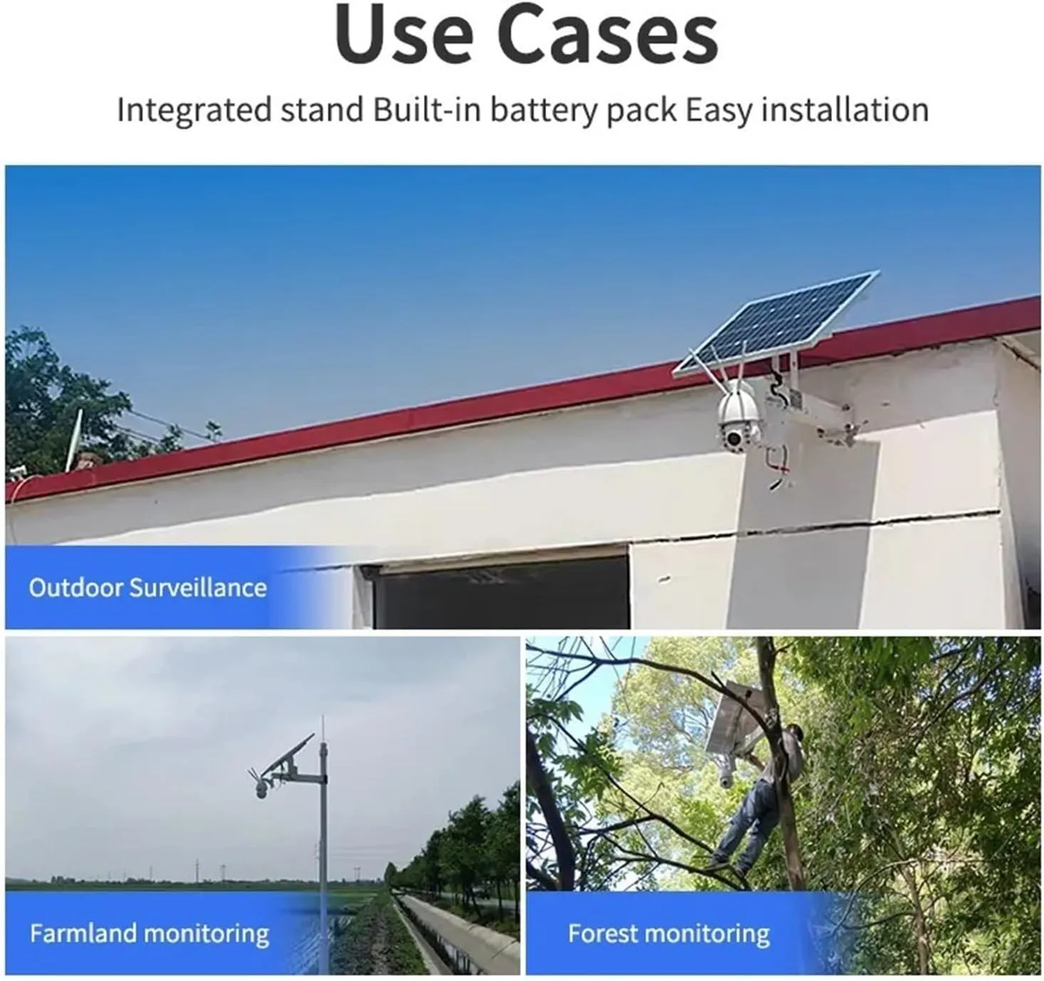 Outdoor 5Mp 30X Solar Powered Surveillance 3 Antenna Camera Se-X10-4G