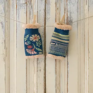 Powder Floral Wrist Warmers