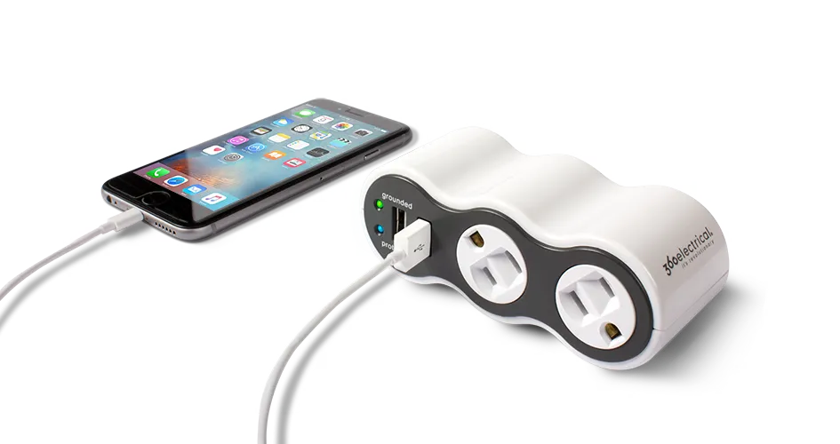 PowerCurve Mini Rotating Outlets Surge Protector