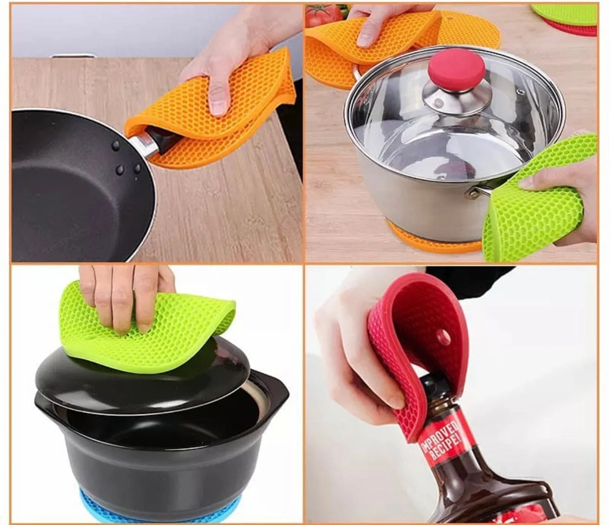 Round Honey Comb Silicon Placement Anti Scalding Non-Slip Pad, Insulation Pot Pad, Table Mat Bowl Cup Pads, Mat Drink Coaster