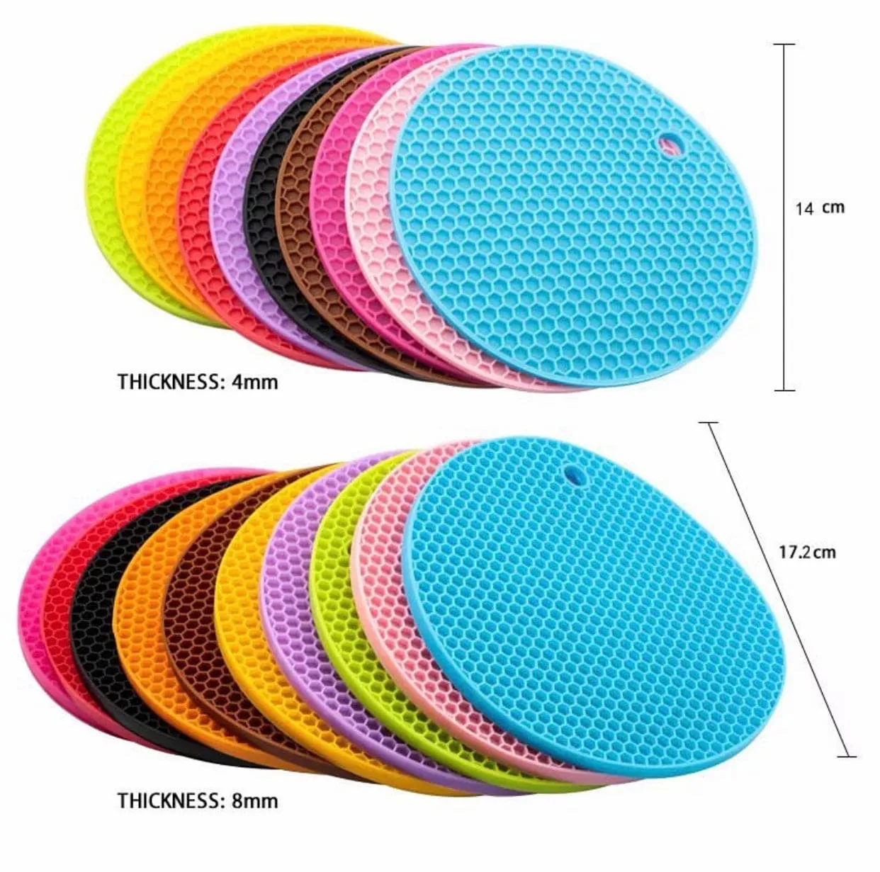 Round Honey Comb Silicon Placement Anti Scalding Non-Slip Pad, Insulation Pot Pad, Table Mat Bowl Cup Pads, Mat Drink Coaster