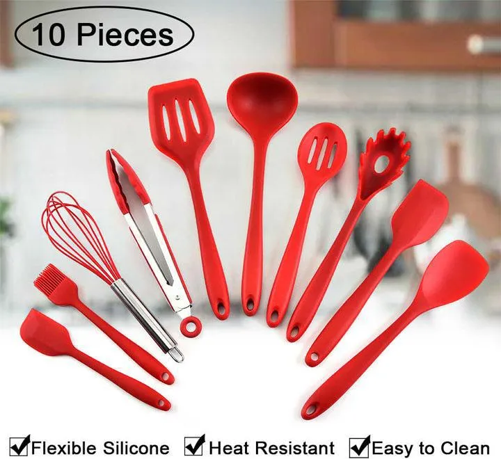 Silicone Cooking Utensil Set of 10 Pcs