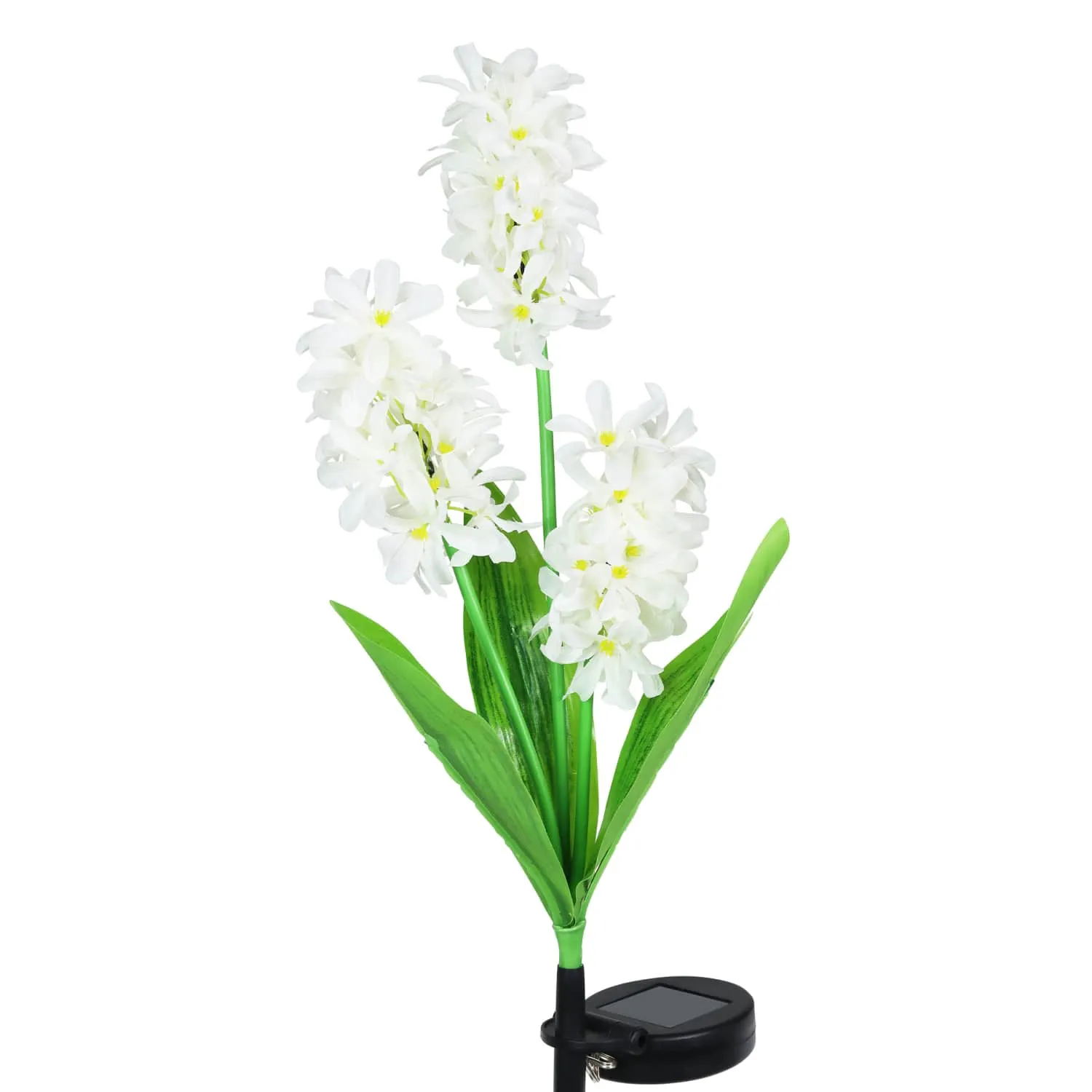 Solar White Fabric Lilac Garden Stake with Color Changing LEDs, 5 by 33.5 Inches