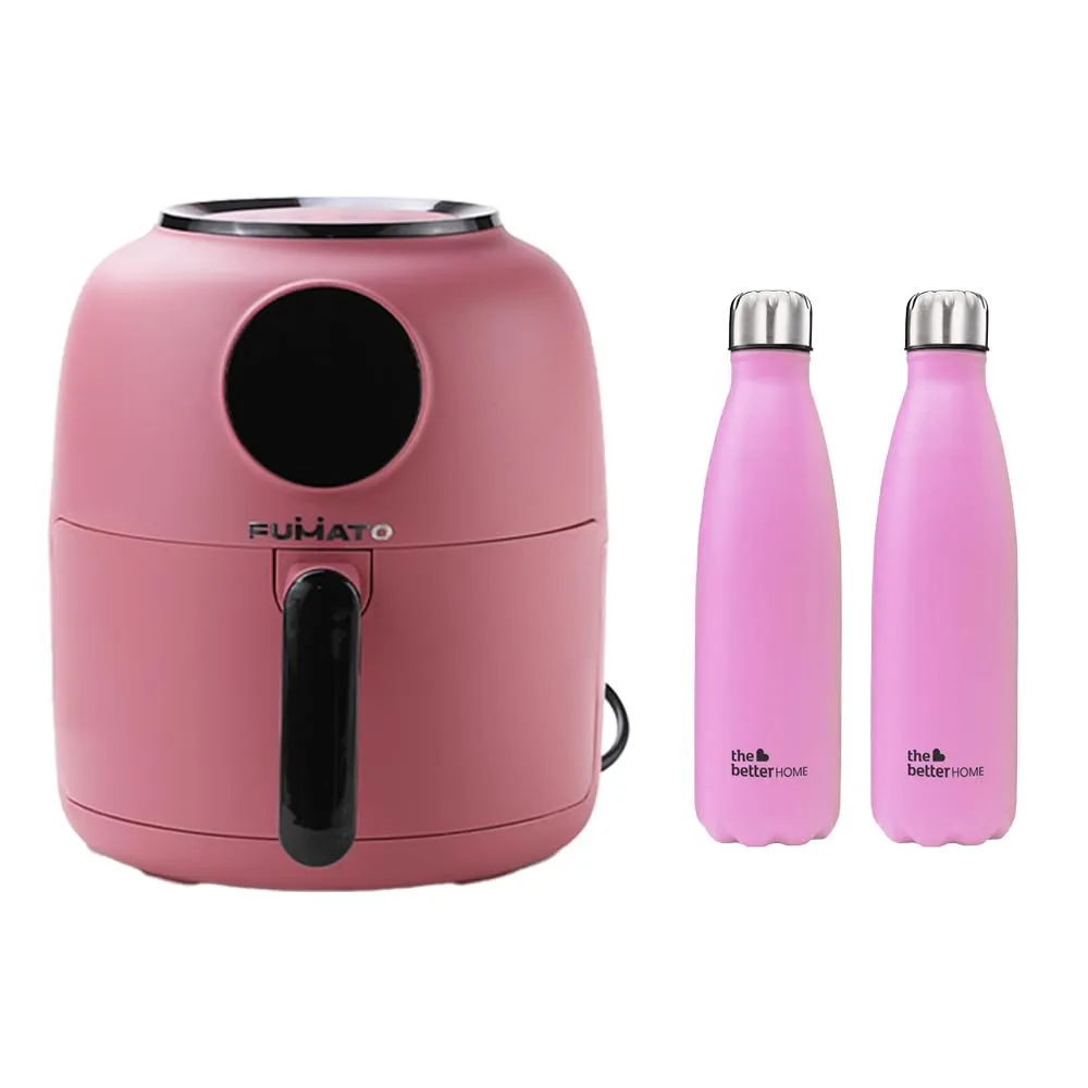 The Better HomeFUMATO Aerochef Airfryer Pink & Insulated Bottle 1 litre Pink (Pack of 2)