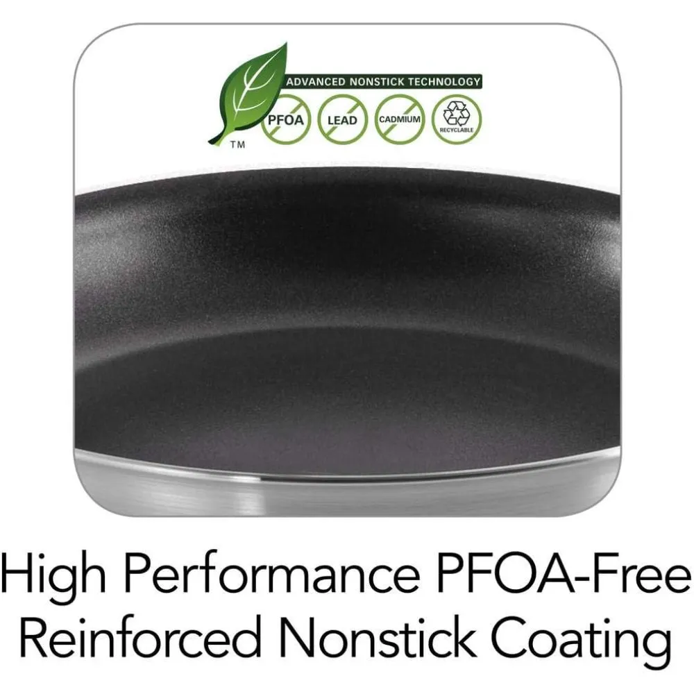 Tramontina Brazil  Professional 25cm Aluminum Frying Pan with Starflon Premium Interior PFOA Free Nonstick Coating and Brushed Exterior Finish