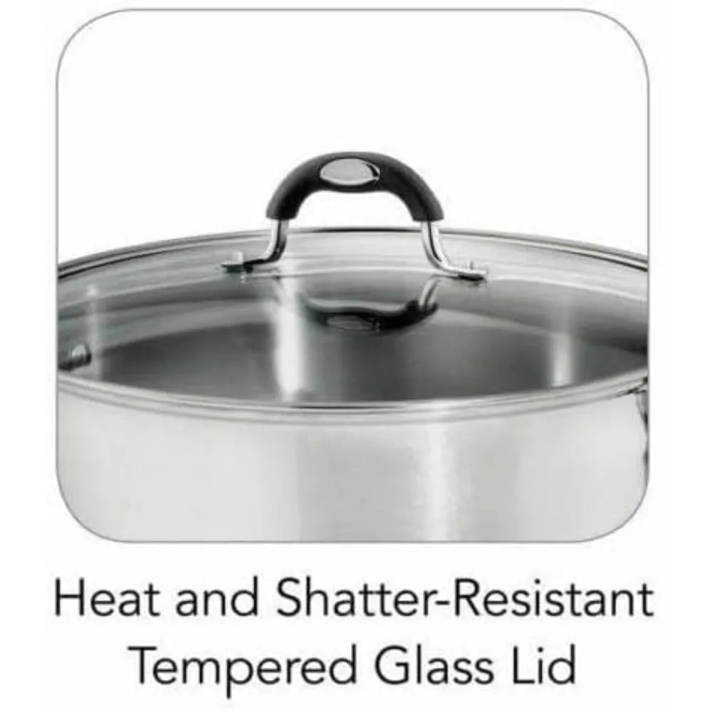 Tramontina Brazil  Solar Silicon 30cm 8.9L Stainless Steel Shallow Casserole with Tri-ply Bottom