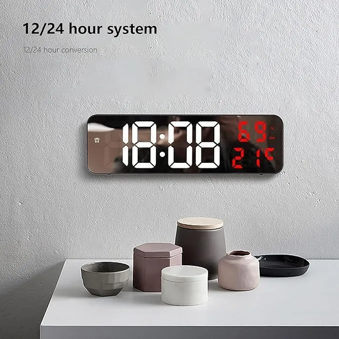 VPGS Desk Clock, Table Clock, Digital Clock, Digital Wall Clock, Clocks for Living Room Decor, Clock for Bedroom, Clocks for Office Green, Digital Clock Large Display