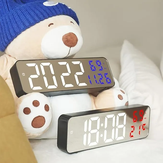 VPGS Desk Clock, Table Clock, Digital Clock, Digital Wall Clock, Clocks for Living Room Decor, Clock for Bedroom, Clocks for Office Green, Digital Clock Large Display