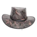 Weatherproof Crusher Came Outback Leather Hat