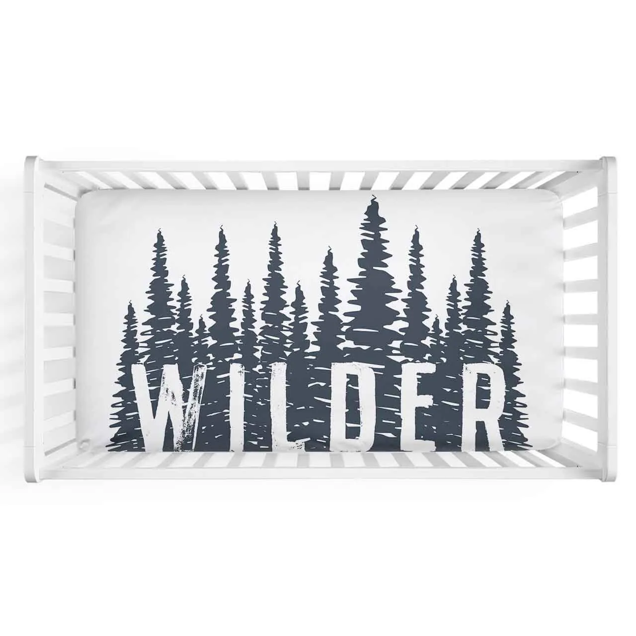 Wilder's Woodland Forest Trees Personalized Crib Sheet