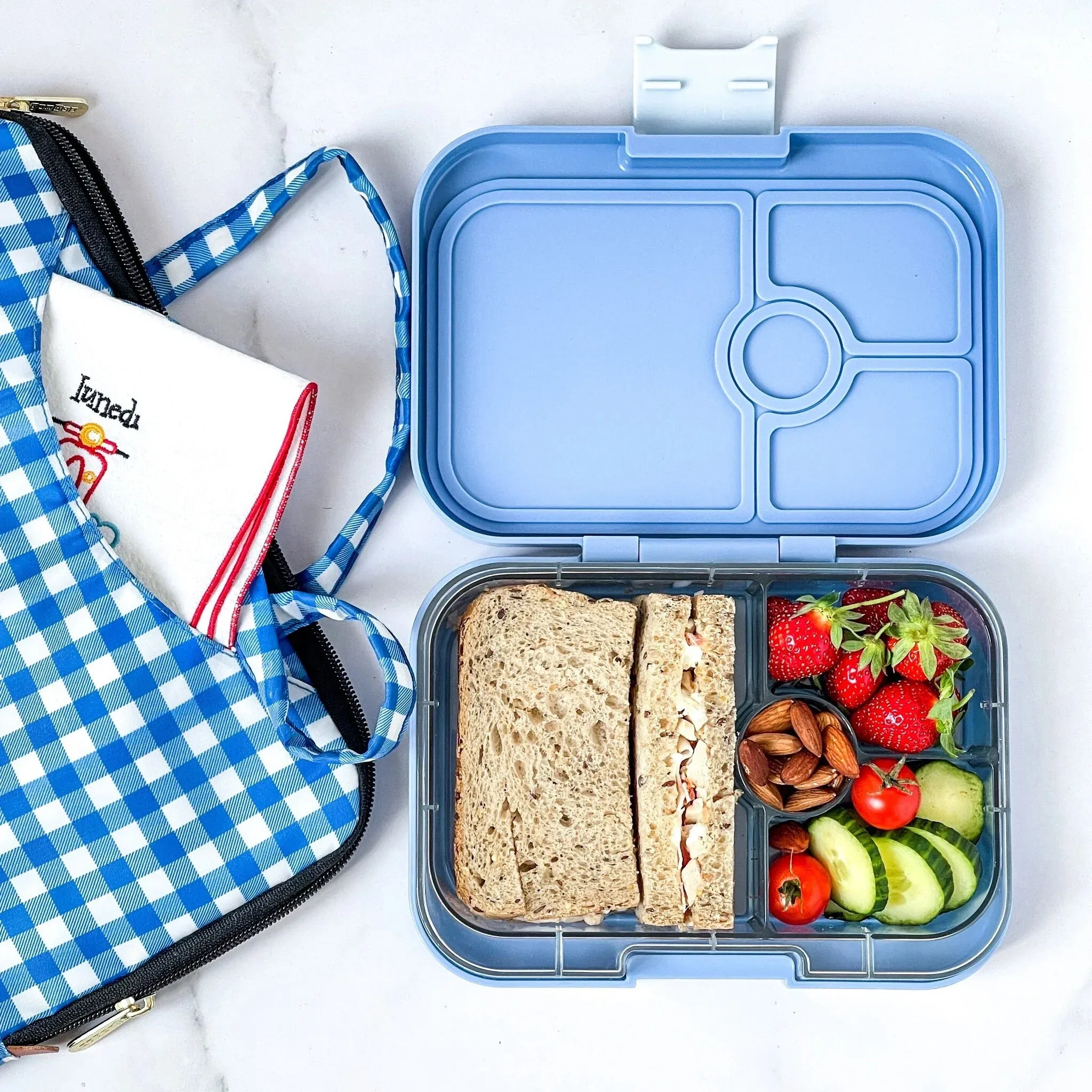 Yumbox Panino 4 compartments Leak-proof Lunchbox | Hazy Blue